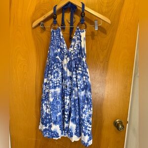 Ella Moss Blue and White Floral Kids One Piece